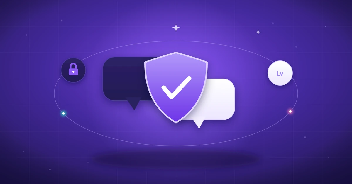 Chat interface with a verification shield next to a temporary email inbox