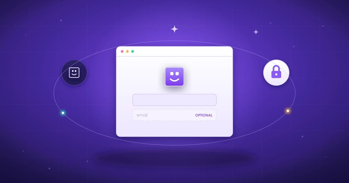 Blocky game avatar next to a temporary email inbox on a signup screen