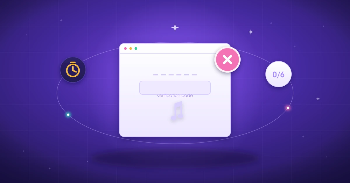 TikTok-style verification code screen next to a temporary email inbox receiving a code